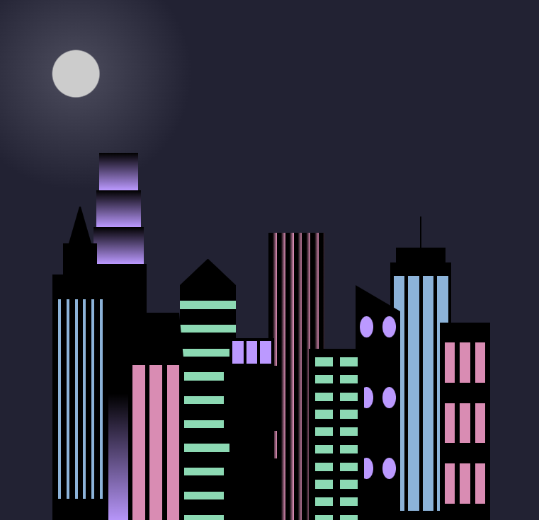 City Skyline at Night Image
